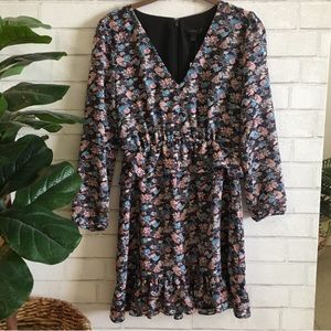 J. CREW NWT Navy Floral Peplum Dress with Sleeves NWT